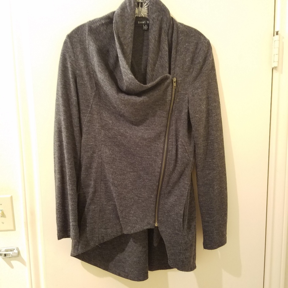 Grey cowl neck cardigan